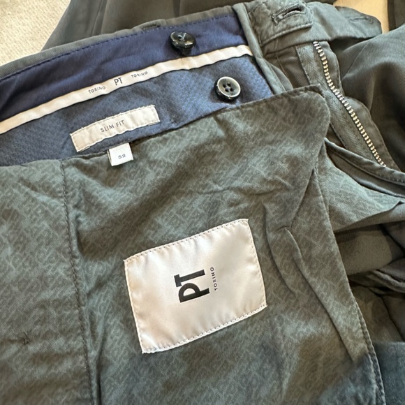 PT Torino Stretch Cotton Slim Fit Pants, Size 52 - Picture 6 of 7